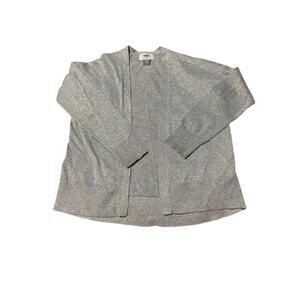 Old navy M 8 silver metallic open front longer style cardigan euc